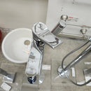 Aquabrass Roman Deck Tub Filler Metro Chrome With Hand Held Shower Head Floormodel Clearance As Is-5