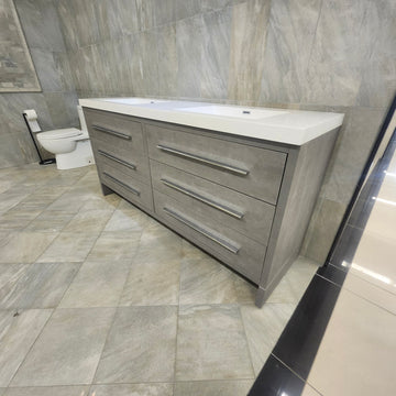Aura Plato 72 x 21 Vanity and Countertop Sink Combo Floormodel Clearance As is m4
