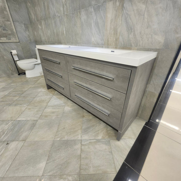 Aura Plato 72 x 21 Vanity and Countertop Sink Combo Floormodel Clearance As is m4