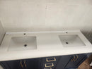 61" Madison Navy Vanity and Double Countertop Combo (as is) i11-3