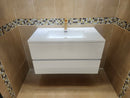 35" Moda White Wall Vanity with Countertop Combo (as is)-1