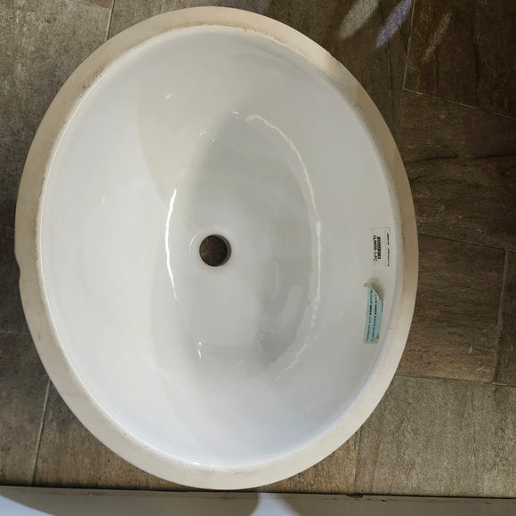 Undermount ~18 x ~16 Bathroom Vanity Sink No Overflow Floormodel as is m10
