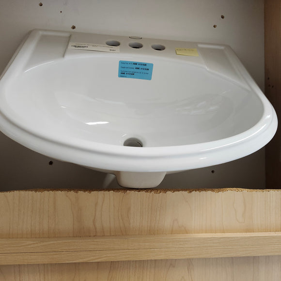 Kohler 19 x 17 Bathroom Sink Devonshire 8CC 3 Hole Predrilled Vanity Sink K2279-4 Floormodel Clearance As Is m10