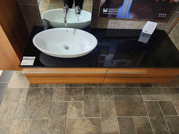 72" Vanico Loft Desk Vanity Combo (as is) l7 - 0