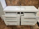 60" Aura Glossy White Plato Vanity with Double Countertop Combo (as is) m3-5