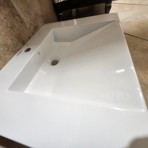 Duo 24 x 17 3/4 Countertop Vanity Sink no Overflow White Floormodel As Is L15