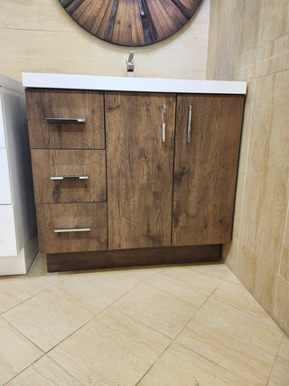 36" Rosewood Art Left Hand  Vanity with Countertop Combo (as is)