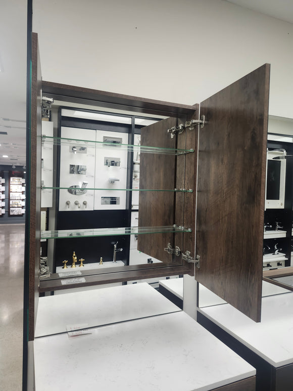 Vida Rosewood 31" Makeup Desk and Vanity Mirror with Countertop Combo Floormodel Clearance wallhung