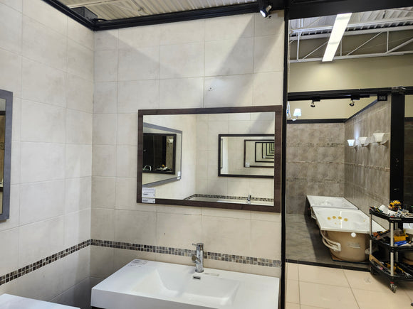 Aura Vanity Mirror 39" x 26" Tobacco Finish (as is)