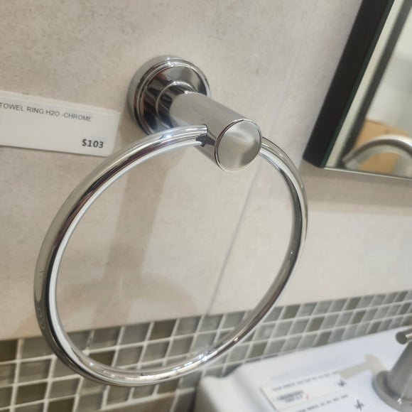 Rubinet H2O Towel Ring Bathroom Accessory Floormodel As is Clearance Chrome (H19)