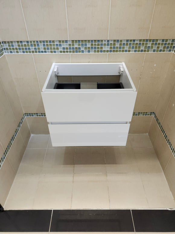 23" Moda White Wall Vanity (as is) g5