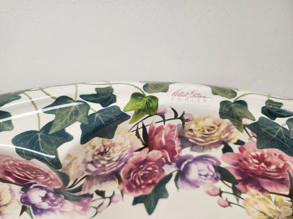 Kohler Artist Editions Drop In Bathroom Sink Flowers Peonies and Ivory Floormodel Clearance as is 25 1/4 x  17 x 9 1/4