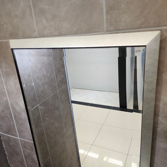 Contemporary Silver 20x32 Mirror Floormodel Sold as Is Clearance (H11)