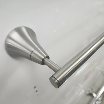 Brushed Nickel Towel Bar Bathroom Accessory Floormount Clearance As Is - 0