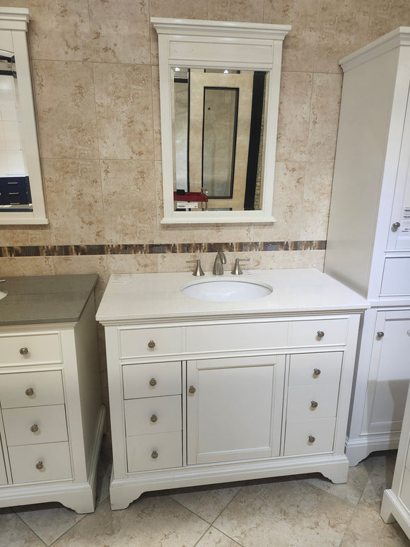42" Fairmont Framingham Vanity and Countertop Combo with Mirror white k11