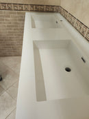 60" Aura Rosewood Art Vanity with Double Countertop Combo (as is)-4