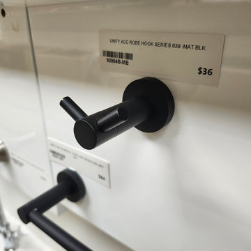 Unity 939 Series Robe Hook Bathroom Accessory Black Finish Floormodel Clearance As Is - 0