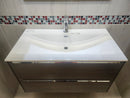35" Cosmo Sepia Wall Vanity with Countertop Combo (as is) g9-3