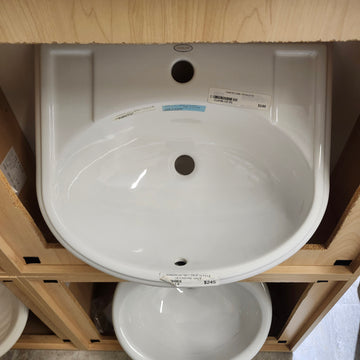 Kohler 19 x 17 Bathroom Sink Devonshire 1 Hole Predrilled Vanity Sink K2279-1 White Floormodel Clearance As Is m10 - 0
