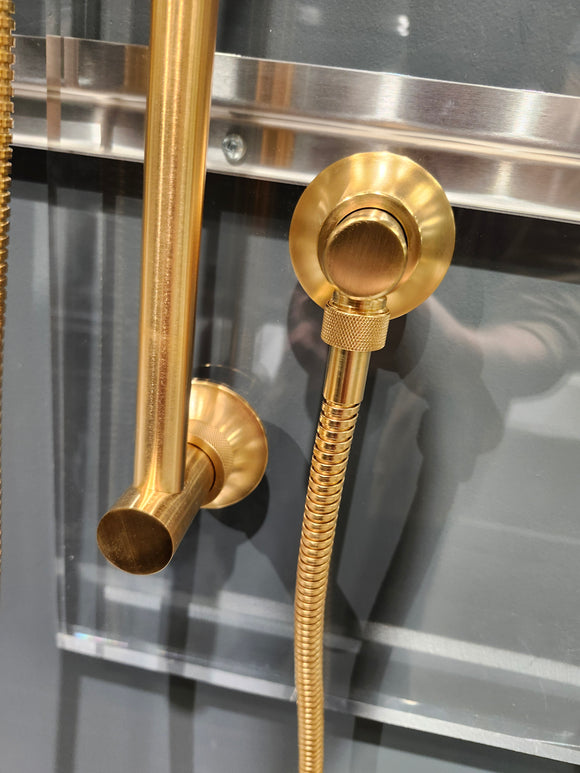 House of Rohl Gold Shower Accessories Floormodel Clearance as is rough in not included