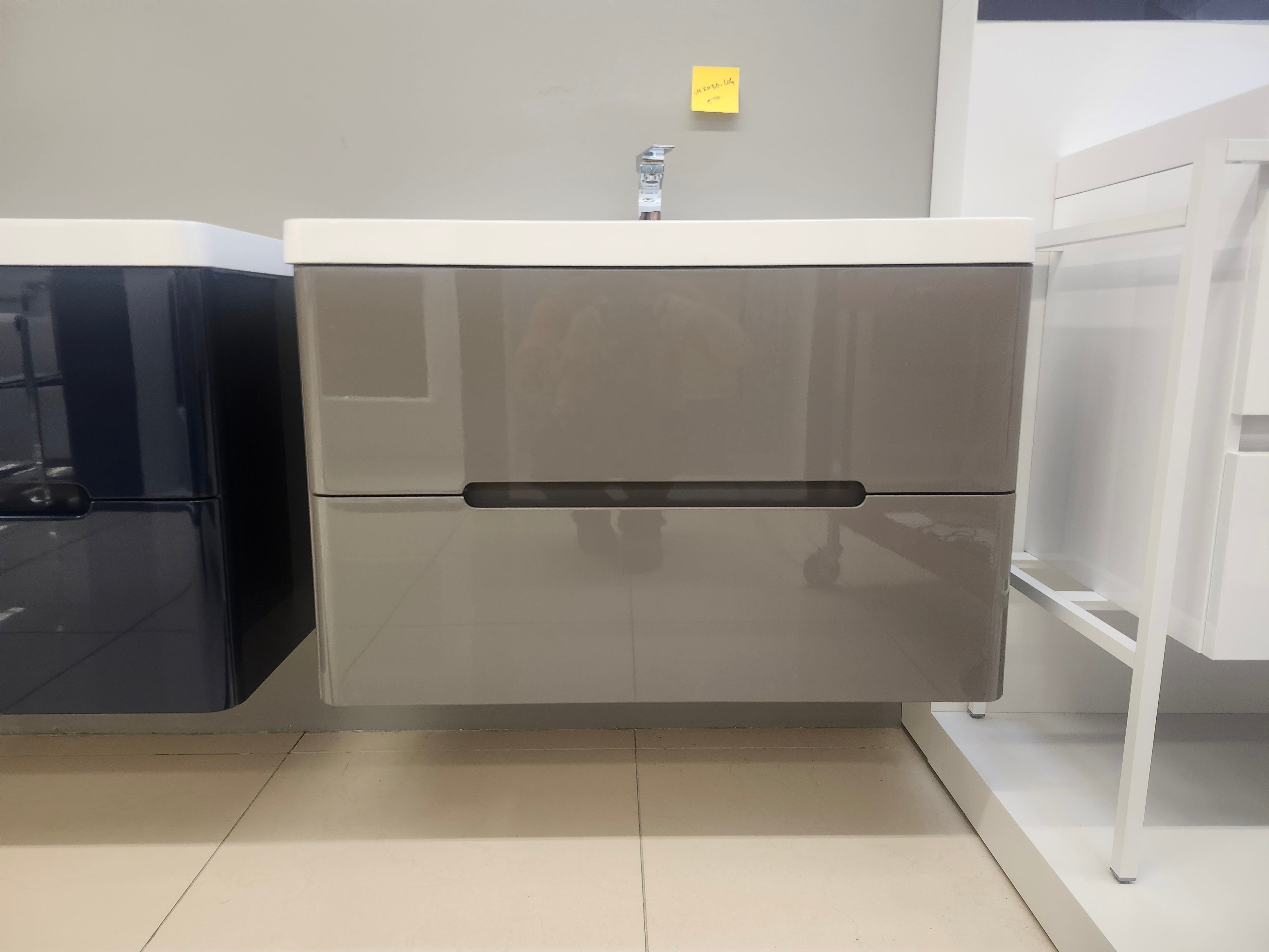 36" Geo Urban Grey  Wall Vanity with Countertop Combo (as is) - 0