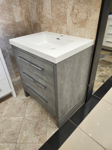 30" Aura Cement Plato Vanity with Countertop Combo (as is) - 0