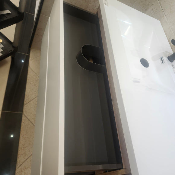 Rubi Haus 55 x 20 Bathroom Vanity and Countertop Sink Combo with Mirror Floormodel Clearance As Is (H22)