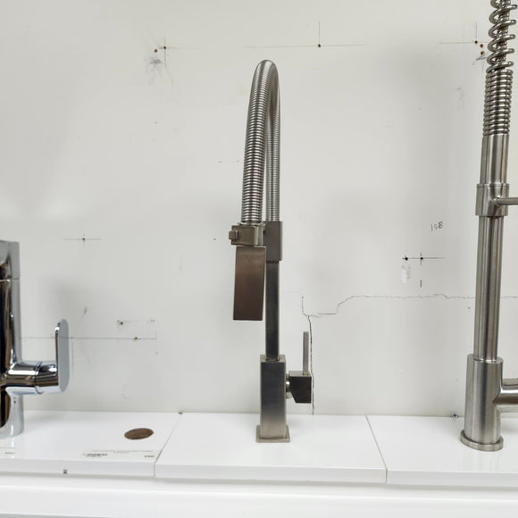 Franke Gneck Kitchen Faucet Floormount clearance Sold As Is Brush Nickel