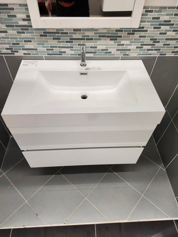 Moda 31 Vanity with Countertop (as is) g6 with mirror wallhung - 0