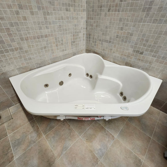Sherlic Whirlpool System 60 x 60 Vaentino Built in Bathtub Brushed nickel Hardware Floormodel as is Clearance m8