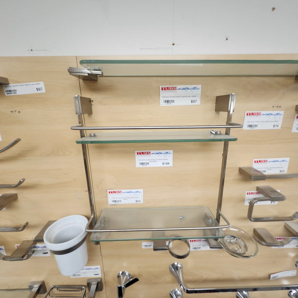 Vida 940 Series Double Glass Shelf Bathroom Accessory Floormodel Sold As is