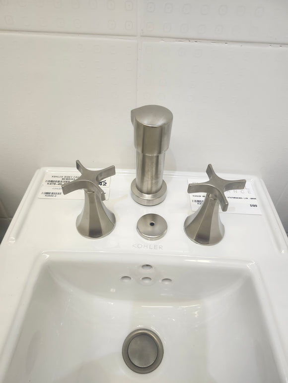 Kohler Memoirs White Bidet with Brush Nickel Hardware (as is)