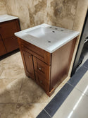 24" Lukx Caramel Vanity & Countertop Combo (as is)