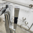 Vida Wave Floormount Tub Filler with Hand Held Shower Head and Lever Handle Floormodel Clearance as Is-3