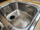 32 1/4 x 19 1/2 Drop in Kitchen Sink Stainless steel 2 bowl Floormodel Clearance As is-5