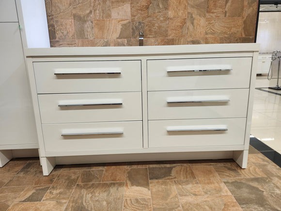 60" Aura Glossy White Plato Vanity with Double Countertop Combo (as is) m3
