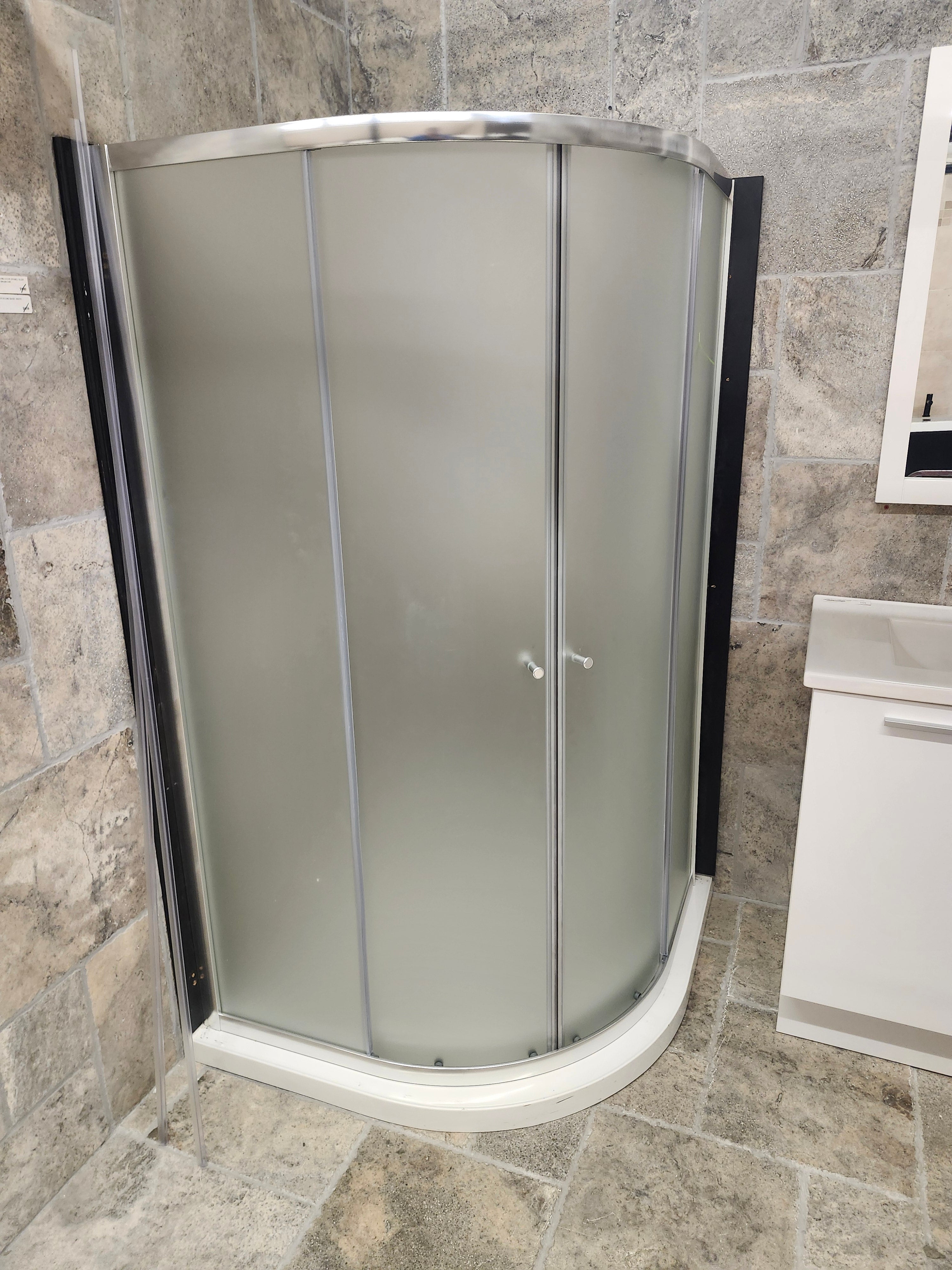 Neptune Round Shower Door with Shower Base Combo Inventory Clearance (as is)