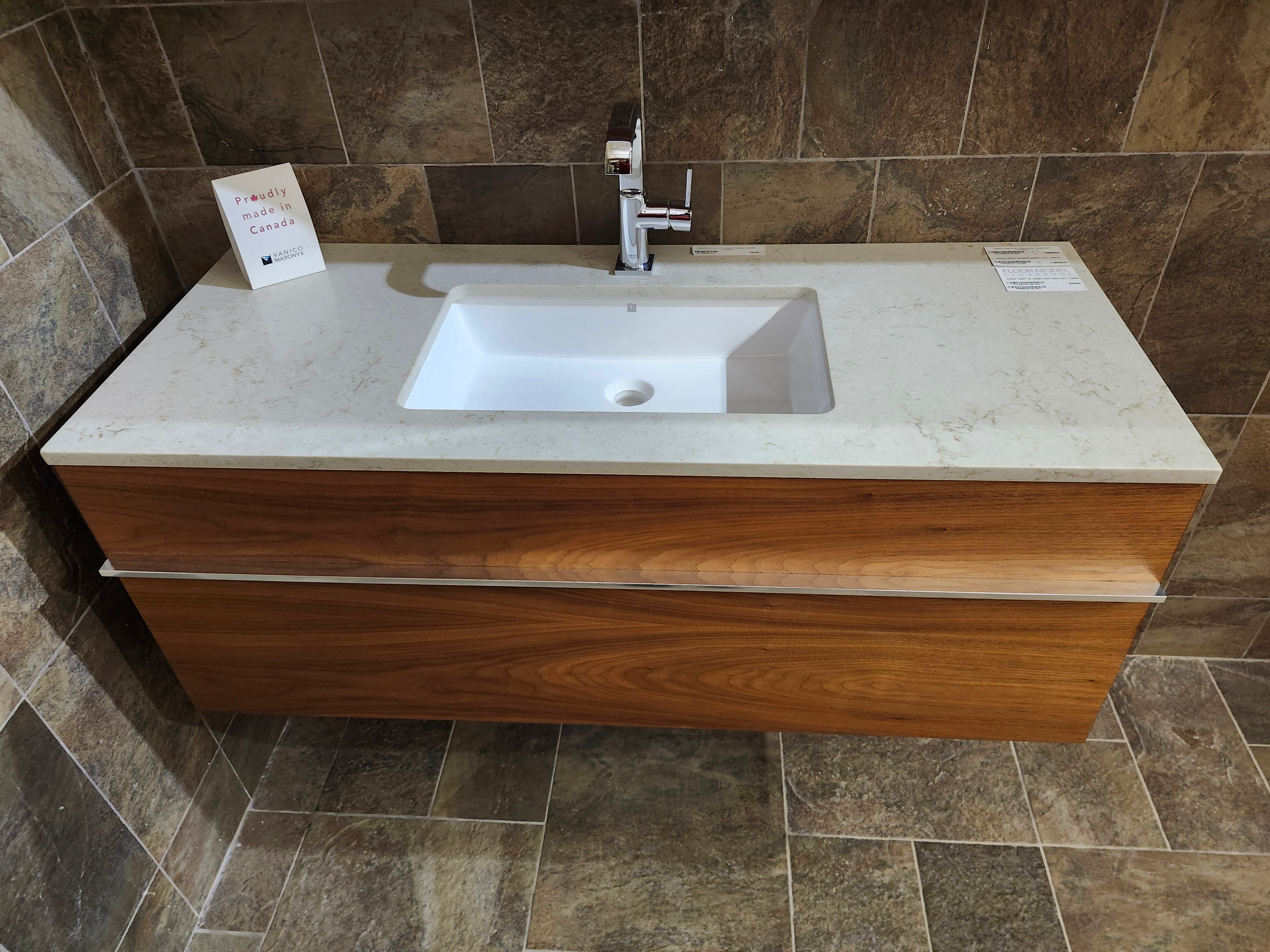 48" Vanico Loft Desk Vanity Combo with Linen (as is)