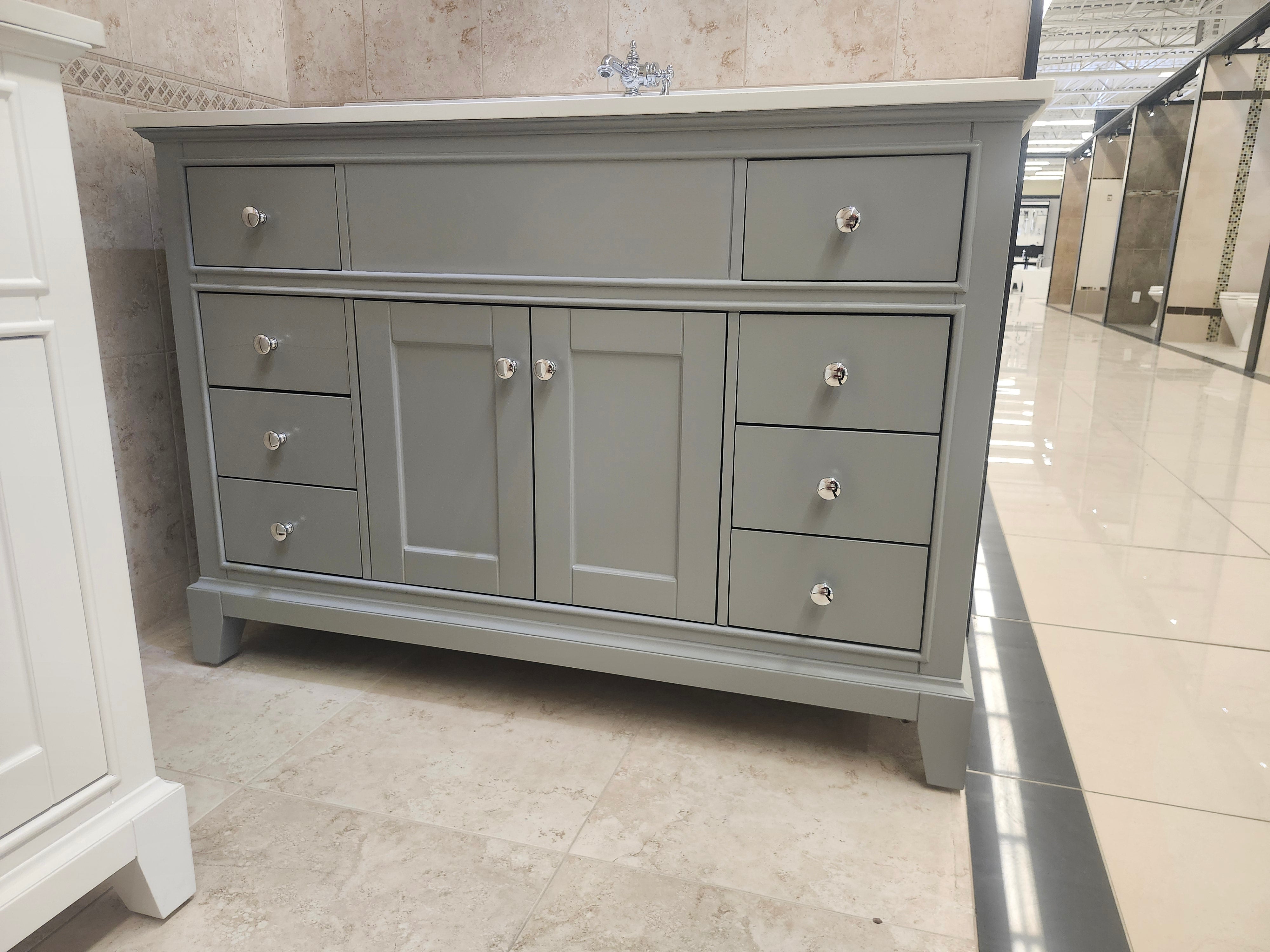 49" Riverfield Light Grey Vanity and Countertop Combo (as is)