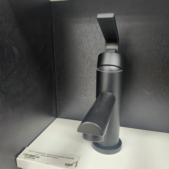 Unity Fountain Blue Single Hole Matte Black Faucet Floormodel Clearance Sold as is (153)