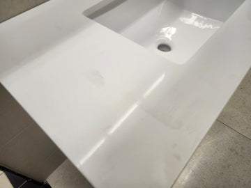 Vida Turin 37" White/Black Vanity with Countertop Combo (as is) m5 - 0