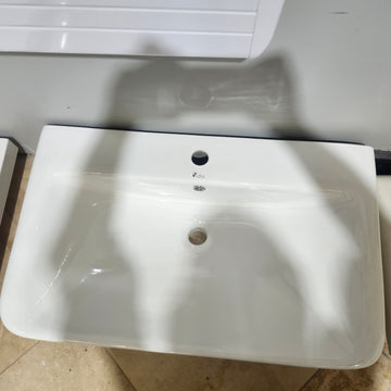 Vida Elda 29.5 x 17.9 Vanity Countertop Sink 1 Hole White Floormodel Clearance As Is i15 - 0