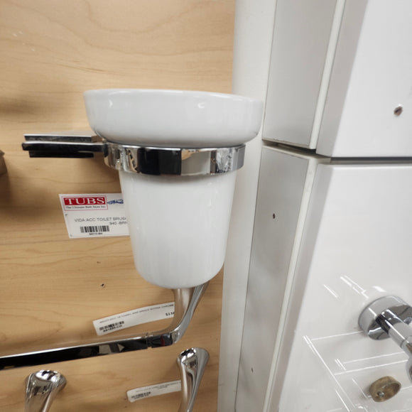 Vida 940 Series Toilet Brush Holder Bathroom Accessory Floormodel Sold As is