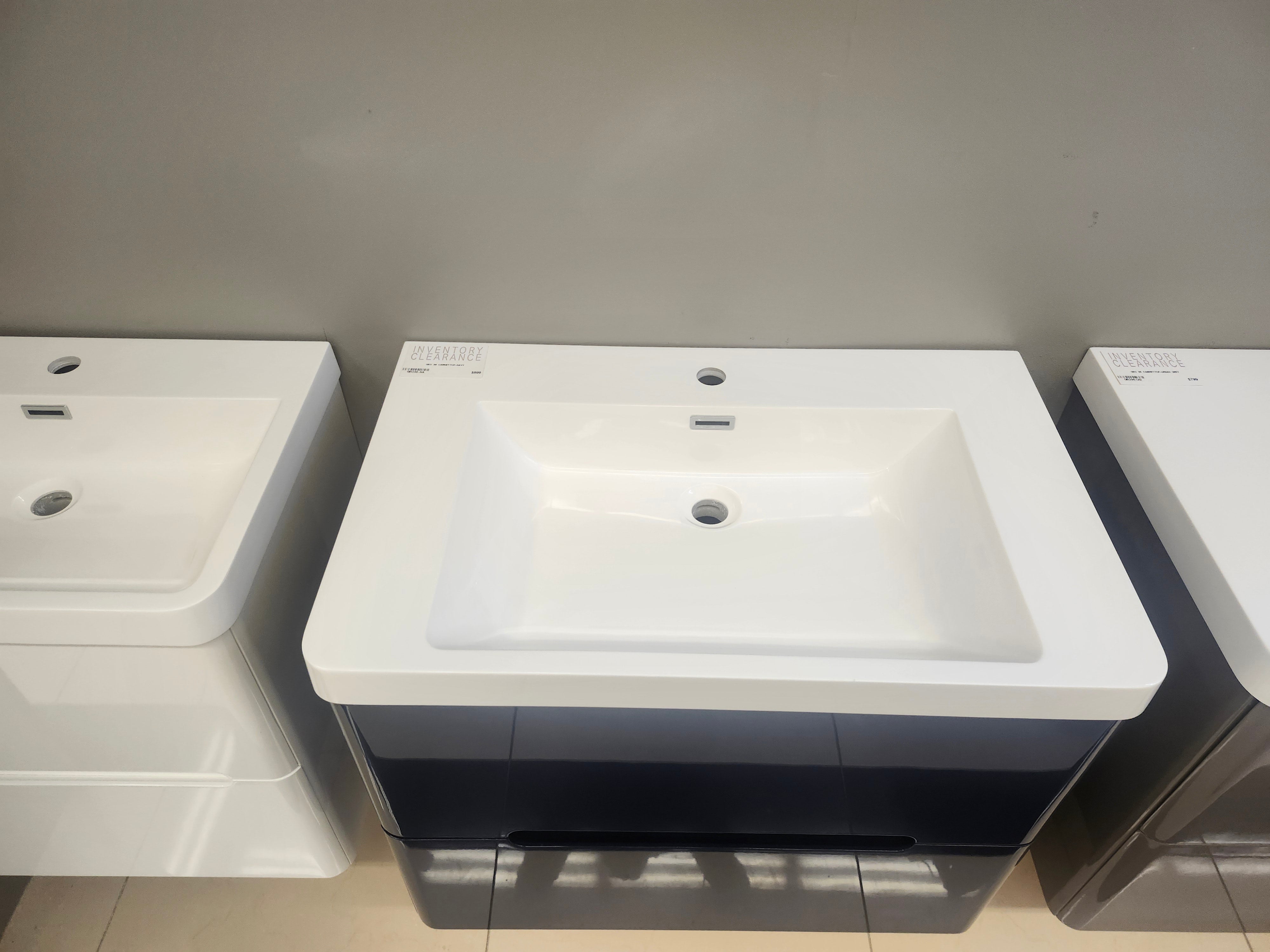 30" Geo Navy Wall Vanity with Countertop Combo (as is)