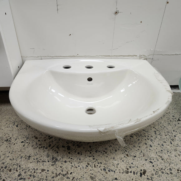 Kohler Bathroom Vanity Sink 3 Hole Biscuit Back open Floormodel Clearance as is Etobicoke
