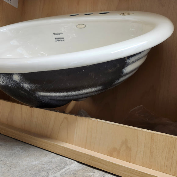 Kohler 19 x 16 Drop in 8cc 3 Hole Biscuit Bathroom Sink Floormodel Clearance As is m10