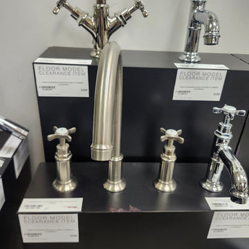 Hansgrohe Axor Series 3 Hole Single Faucet Montreux 8cc Cross Handles Brush Nickel Floomodel Clearance as is - 0