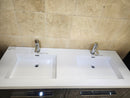 60" Aura Plato Glossy Charcoal Vanity with Double Countertop Combo (as is) i1-3