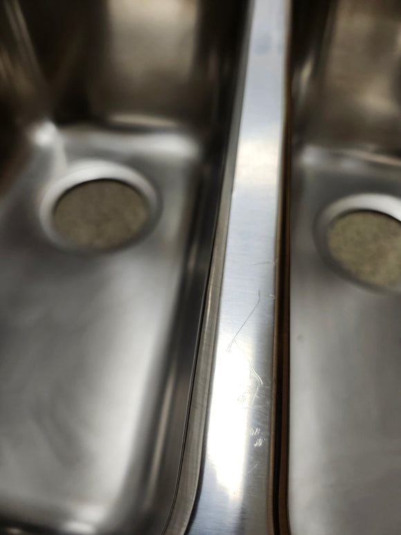 Blanco Performa 21 Inch Undermount Double Bowl Bar Sink with 18 Gauge 304 Series Stainless Steel and Sound Deadening Insulation Floormodel Clearance As Is 513640
