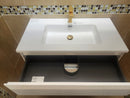 35" Moda White Wall Vanity with Countertop Combo (as is)-5